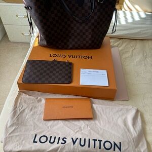 Louis Vuitton Neverfull and pouch.